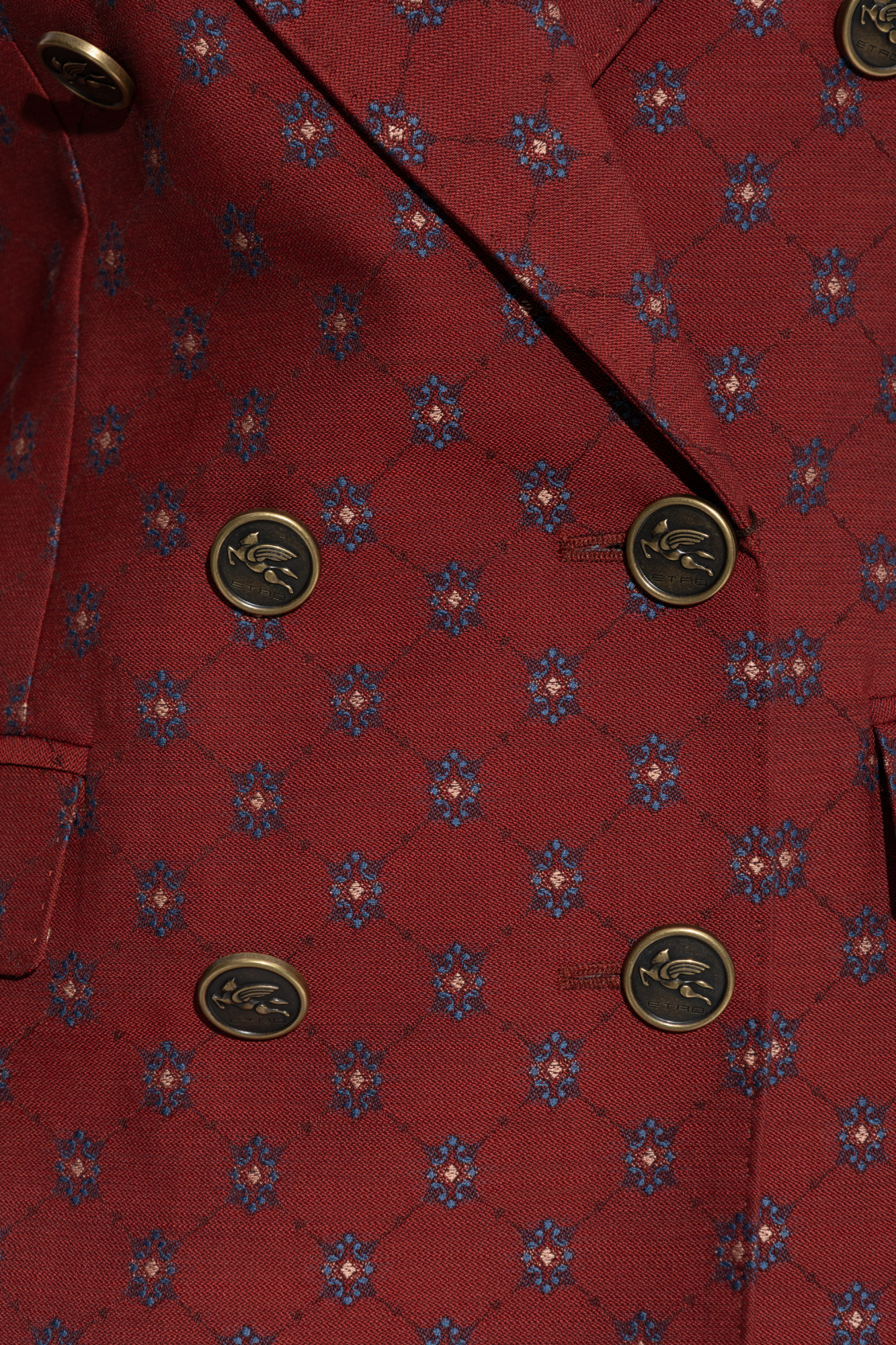 Red Patterned double-breasted blazer Etro - Vitkac Italy